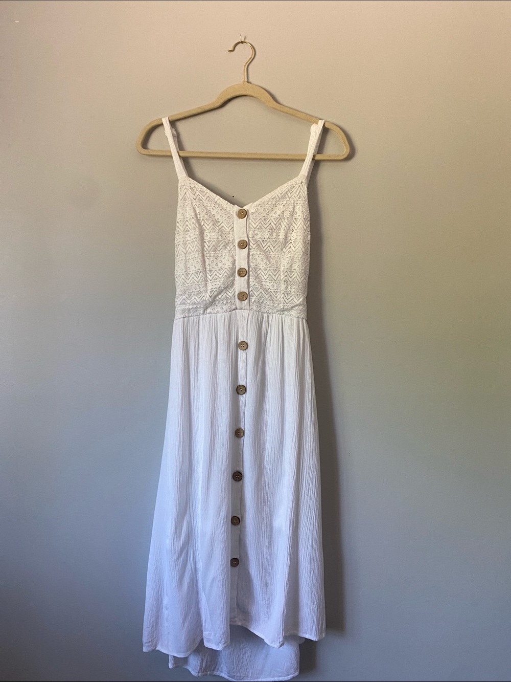 Charlotte Russe White Lace Tie Back Midi Dress Size Large